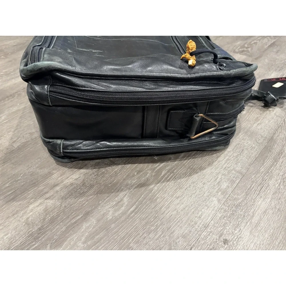 TUMI Alpha Leather Laptop Briefcase - 9674D3 - Black Travel Bag
